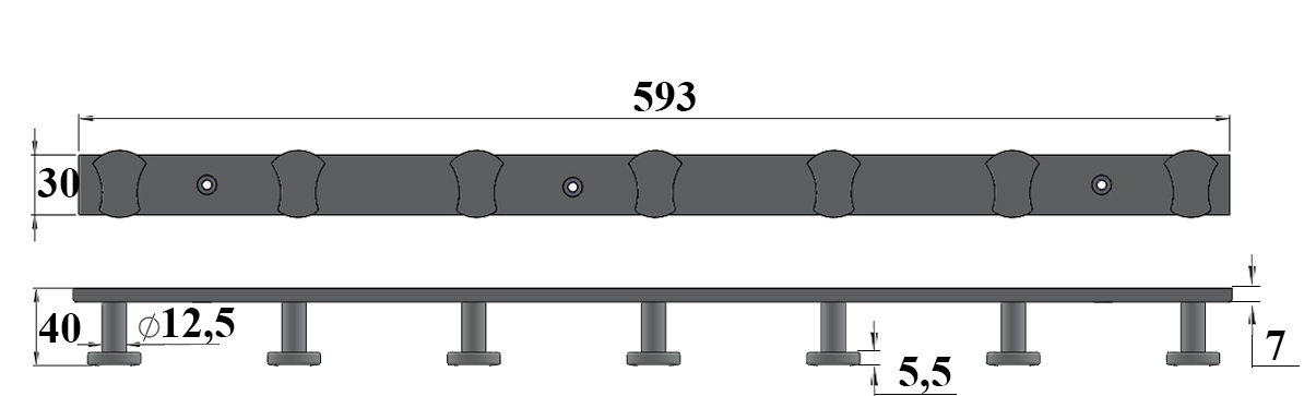 Kích thước của móc treo quần áo SSH0711 