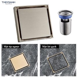 Ga thoát sàn lát gạch.Mặt 100x100.Đồng đúc. Lắp ống PVC D60. FT51BT-DN50/65