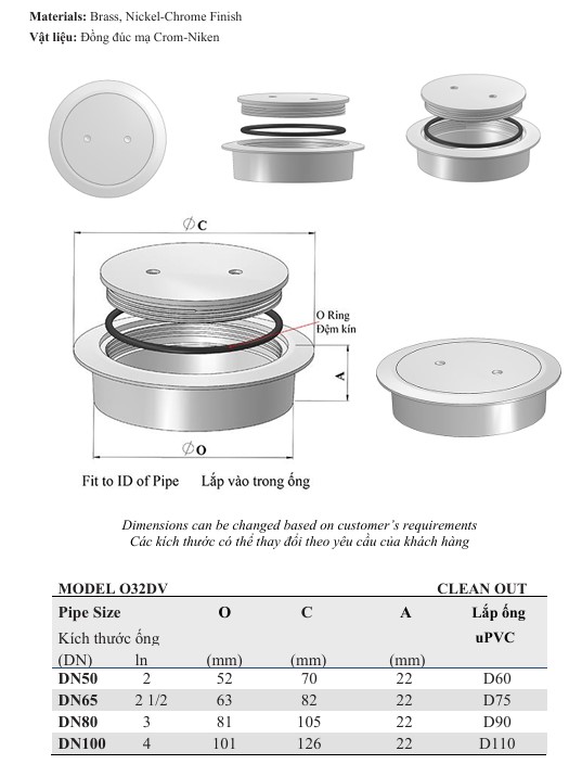 Thông tắc sàn O32DV