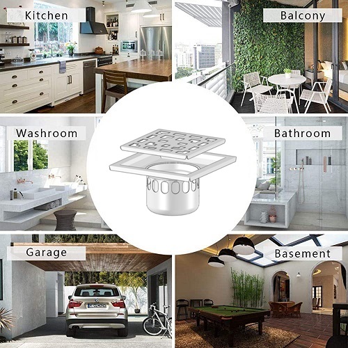 Thoát sàn D90 F26S thường lắp ở nhà vệ sinh, ban công