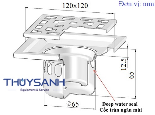 Kích thước thoát sàn D90