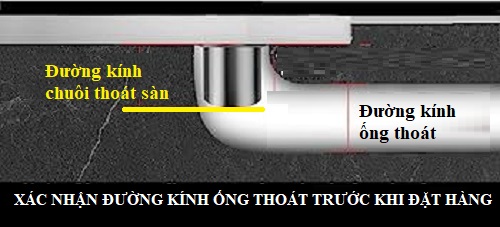 Xác nhận đường kính ống thoát trước khi mua hàng