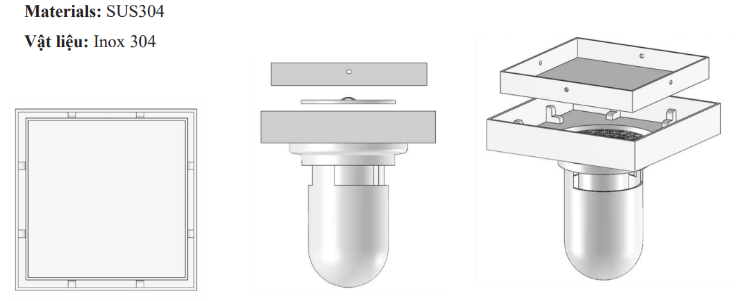 Thoát sàn lát gạch F57ST-100