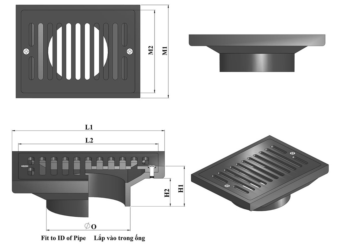 Phễu thu nước tầng hầm FB11S