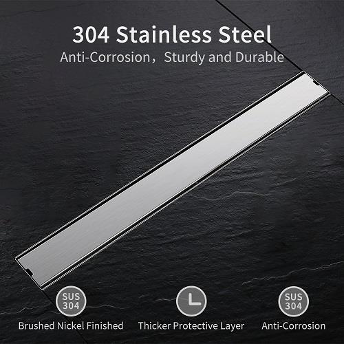 Ga thoát sàn loại dài inox 304. Rộng 80mm, chiều dài theo yêu cầu, lắp ống D76