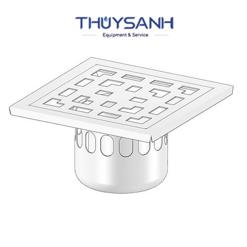 Thoát sàn inox D90. Mặt 120x120. Cốc ngăn mùi to. F26S-DN80